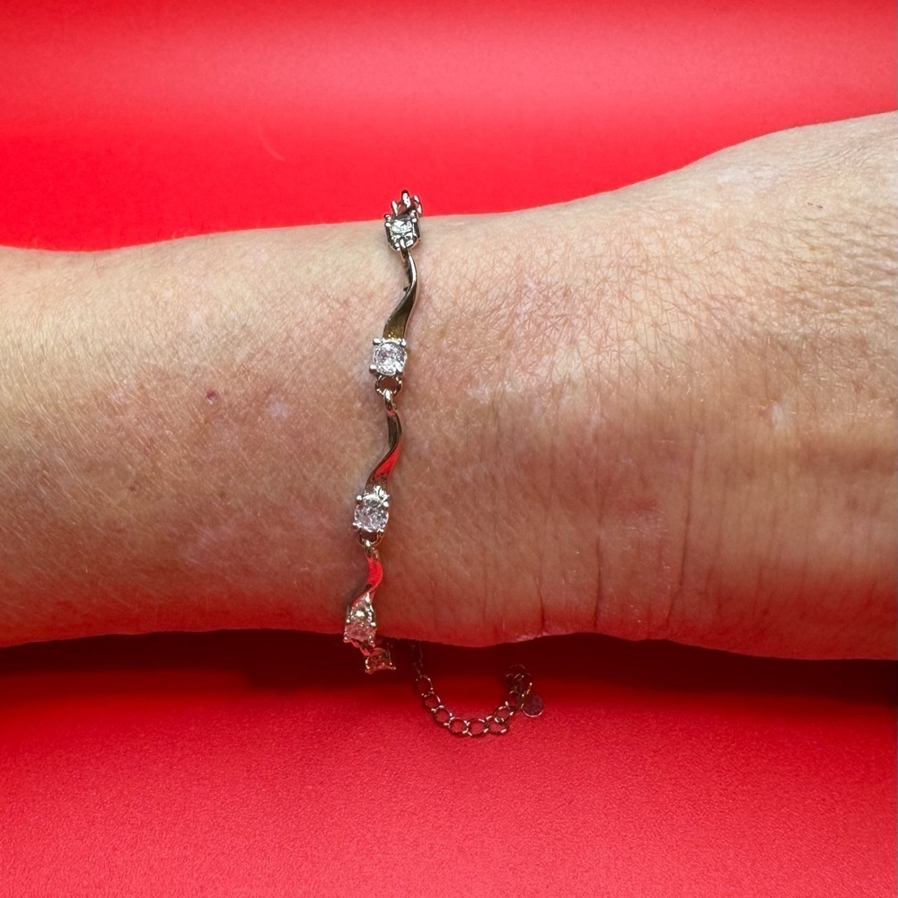 Cubic Zirconia and 925 Sterling Silver Bracelet